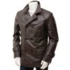 Dark Brown Double Breasted Mens 3/4 Length Coat