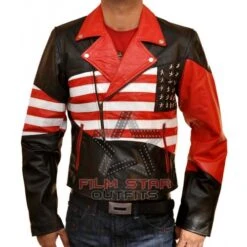 American Flag Biker Leather Jacket
