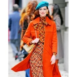 Anne Hathaway Modern Love Orange Coat