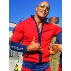 Baywatch Mitch Buchannon Dwayne Johnson Cotton Jacket -Film Star Cheap Outfits Store Baywatch Dwayne Johnson Red Jacket 1 1 500x500 1