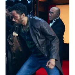 The Last Mercenary Black Leather Coat