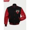 Mens Letterman Chicago Bulls Wool Red & Black Jacket