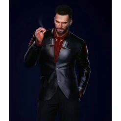 Mens Cyberpunk 2077 V Black Blazer