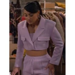 How I Met Your Father Valentina Purple Cropped Jacket