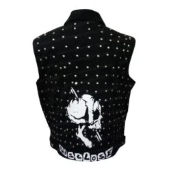 Juice Wrld Black Denim Vest With Studs -Film Star Cheap Outfits Store Juice Wrld Denim Vest With Studs 500x500 1