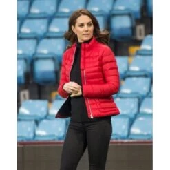 Kate Middleton Red Puffer Jacket