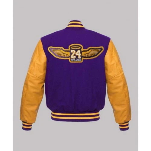 Los Angeles Lakers Purple Varsity Bomber Jacket 2 Los Angeles Lakers Purple Varsity Bomber Jacket - Image 2