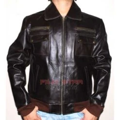 Mens Flight Bomber Style Black Jacket