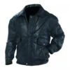 Men's Leather Motorcycle Bomber Jacket