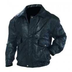 Men's Leather Motorcycle Bomber Jacket