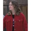 Side Hustle Presley Leopard Collar Red Coat