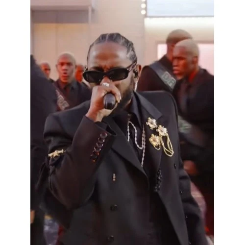 Kendrick Lamar Super Bowl Halftime Black Blazer 1 Kendrick Lamar Super Bowl Halftime Black Blazer