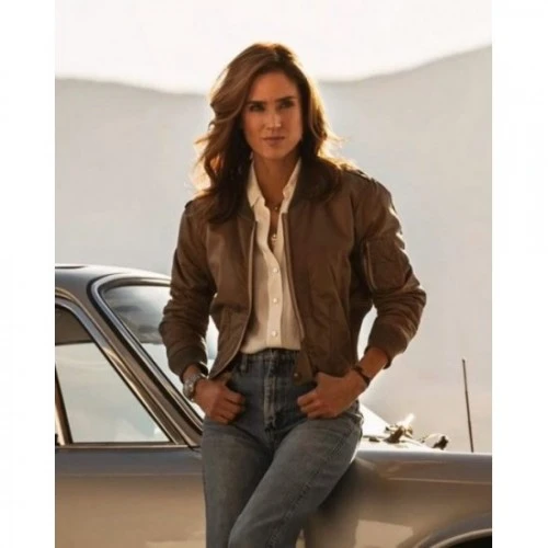 Jennifer Connelly Top Gun Maverick Brown Jacket 1 Jennifer Connelly Top Gun Maverick Brown Jacket