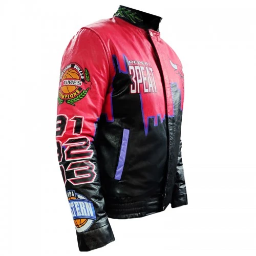 Three Peat Jeff Chicago Bulls Leather Jacket 2 Three Peat Jeff Chicago Bulls Leather Jacket - Image 2