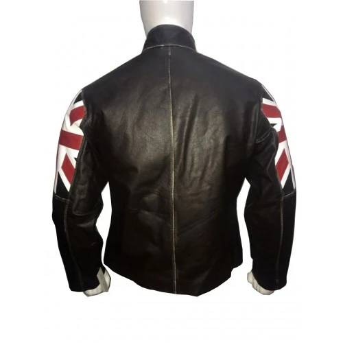 UK Flag Cafe Racer Vintage Style Brown Leather Jacket 3 UK Flag Cafe Racer Vintage Style Brown Leather Jacket - Image 3
