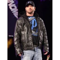 WWE Superstar AJ Style Hooded Leather Jacket