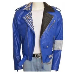 WWE Brian Kendrick Blue Leather Jacket -Film Star Cheap Outfits Store WWE Superstar Brian Kendrick Blue Biker Jacket 500x500 1