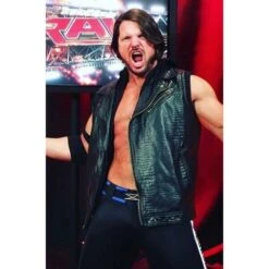 AJ Styles Hoodie Leather Vest From WWE 7 AJ Styles Hoodie Leather Vest From WWE -Film Star Cheap Outfits Store aj styles leather vest 1 500x500 1
