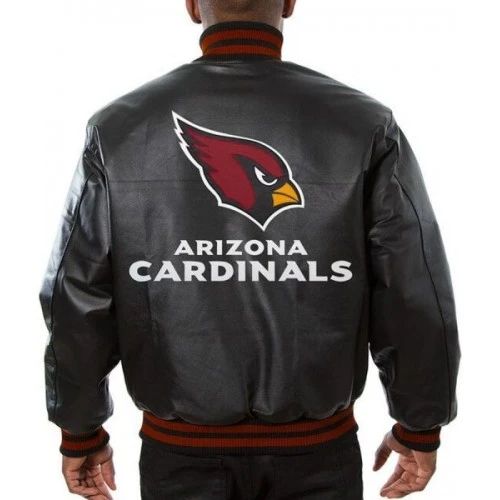 Arizona Cardinals Varsity Black Leather Jacket 2 Arizona Cardinals Varsity Black Leather Jacket - Image 2
