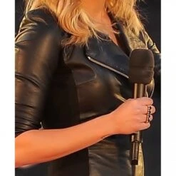 Ashley Roberts Leather Dress Ladies Black Coat