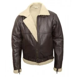 B3 Bomber Aviator Cream Shearling Leather Jacket
