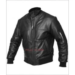 Men's Vintage Black Bomber Leather Jacket