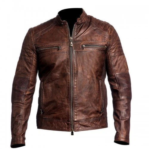 Cafe Racer 2016 Biker Brown Leather Jacket 1 Cafe Racer 2016 Biker Brown Leather Jacket