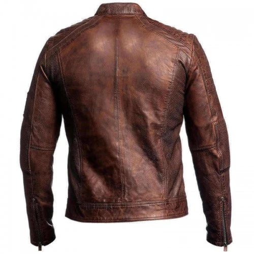 Cafe Racer 2016 Biker Brown Leather Jacket 3 Cafe Racer 2016 Biker Brown Leather Jacket - Image 3