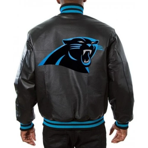 Carolina Panthers Varsity Black Leather Jacket 2 Carolina Panthers Varsity Black Leather Jacket - Image 2