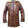 Hardy Bane Leather Brown Shearling Coat Jacket
