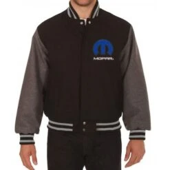 Dodge Mopar Black And Grey Varsity Wool Jacket