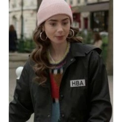 Emily In Paris HBA Logo Jacket -Film Star Cheap Outfits Store emily in paris hba logo cropped jacket 500x500 2