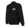 Green Bay Packers Varsity Black Wool Jacket