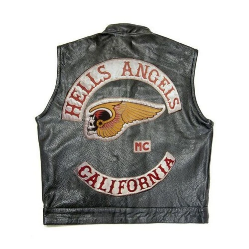 California MC Hells Angels Black Leather Vest 1 California MC Hells Angels Black Leather Vest