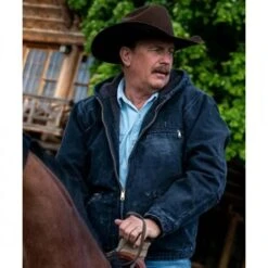 Yellowstone John Dutton Blue Hooded Denim Jacket