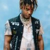 Juice Wrld Black Denim Vest With Studs