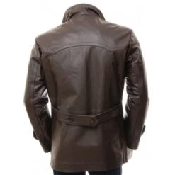 Dark Brown Double Breasted Mens 3/4 Length Coat -Film Star Cheap Outfits Store mens 3 4 length coat 500x500 1