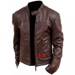 Men's Casual Wear Brown Biker Style Jacket