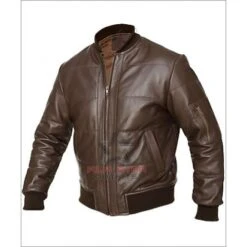 Men's Vintage Brown Bomber Leather Jacket