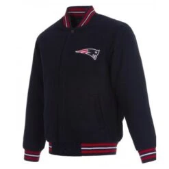 New England Patriots Varsity Navy Blue Wool Jacket