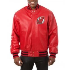 New Jersey Devils Varsity Leather Jacket