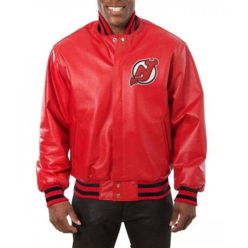 New Jersey Devils Varsity Leather Jacket 1 New Jersey Devils Varsity Leather Jacket