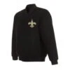 New Orleans Saints Varsity Black Wool Jacket