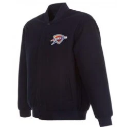 Oklahoma City Thunder Varsity Navy Blue Wool Jacket