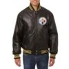 Pittsburgh Steelers Varsity Black Leather Jacket