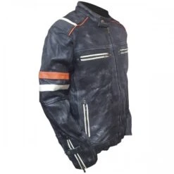 Men's Vintage Cafe Racer Retro 2 Moto Black Leather Jacket -Film Star Cheap Outfits Store retro 2 moto cafe racer jacket 500x500 1