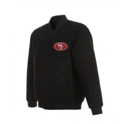 San Francisco 49ers Varsity Black Wool Jacket
