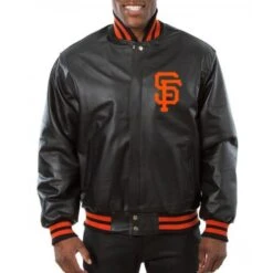 San Francisco Giants Varsity Black Leather Jacket
