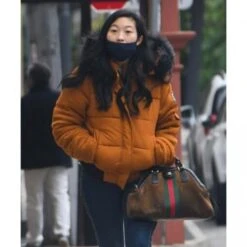 Shang-Chi Katy Orange Fur Hooded Jacket