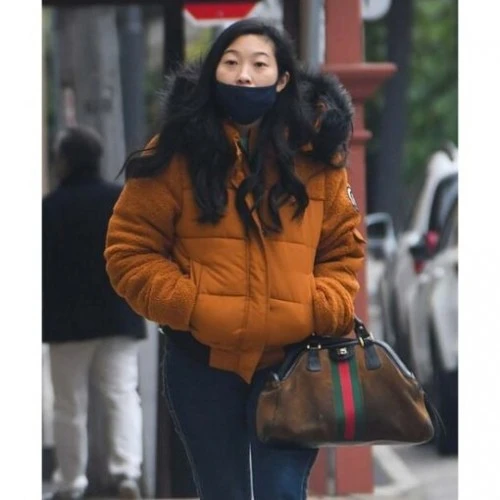 Shang-Chi Katy Orange Fur Hooded Jacket 1 Shang-Chi Katy Orange Fur Hooded Jacket